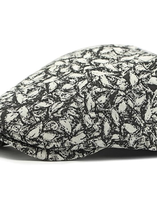Women\'s Leopard Print Beret Hat Retro Newsboy Ivy Cap Cabbie Flat Cap Black2 main image 7